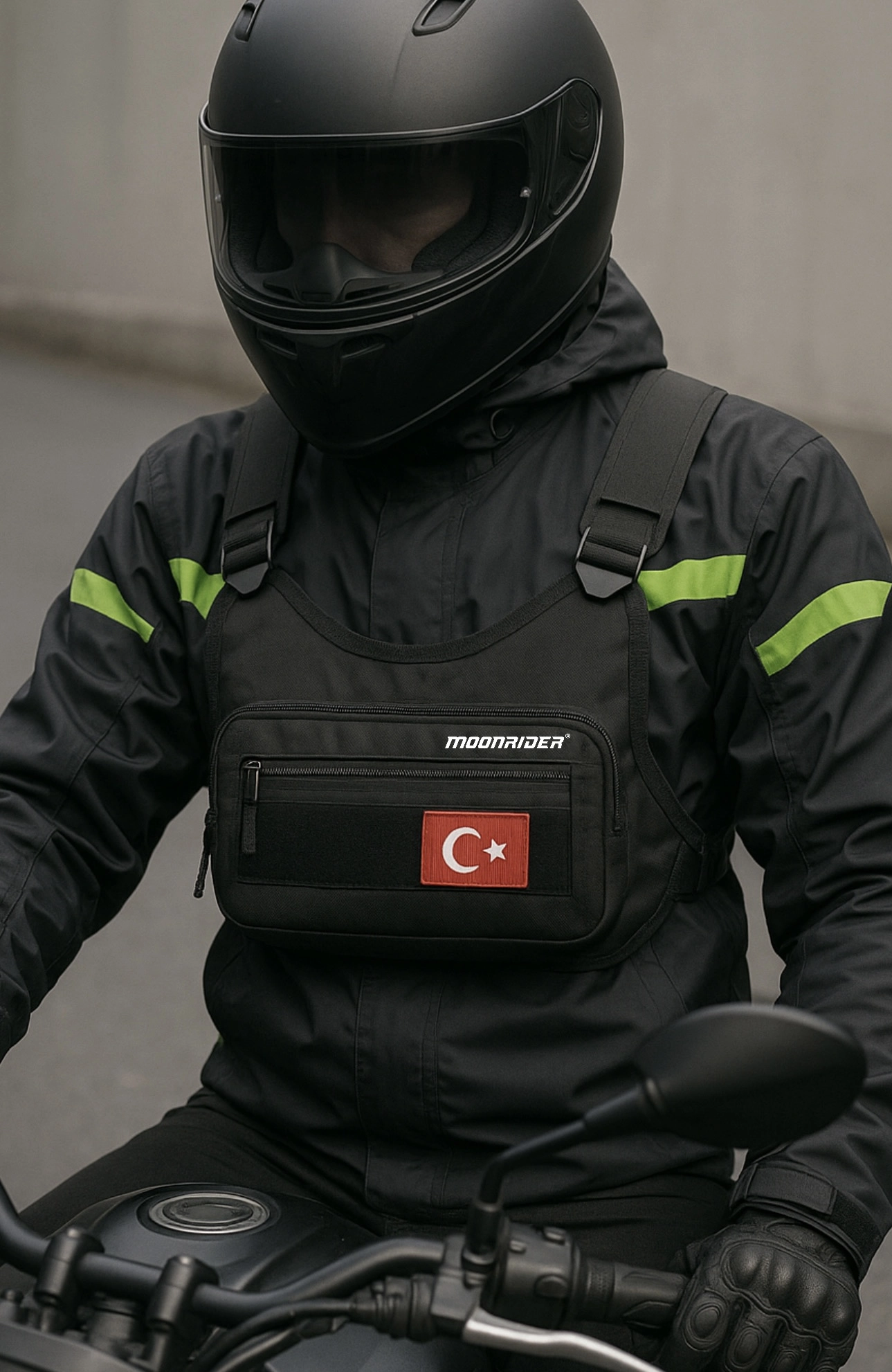Motosiklet Göğüs Çantası Yelek Tipi Geniş Hacimli unisex ithal motorcu çantası günlük koşu çantası