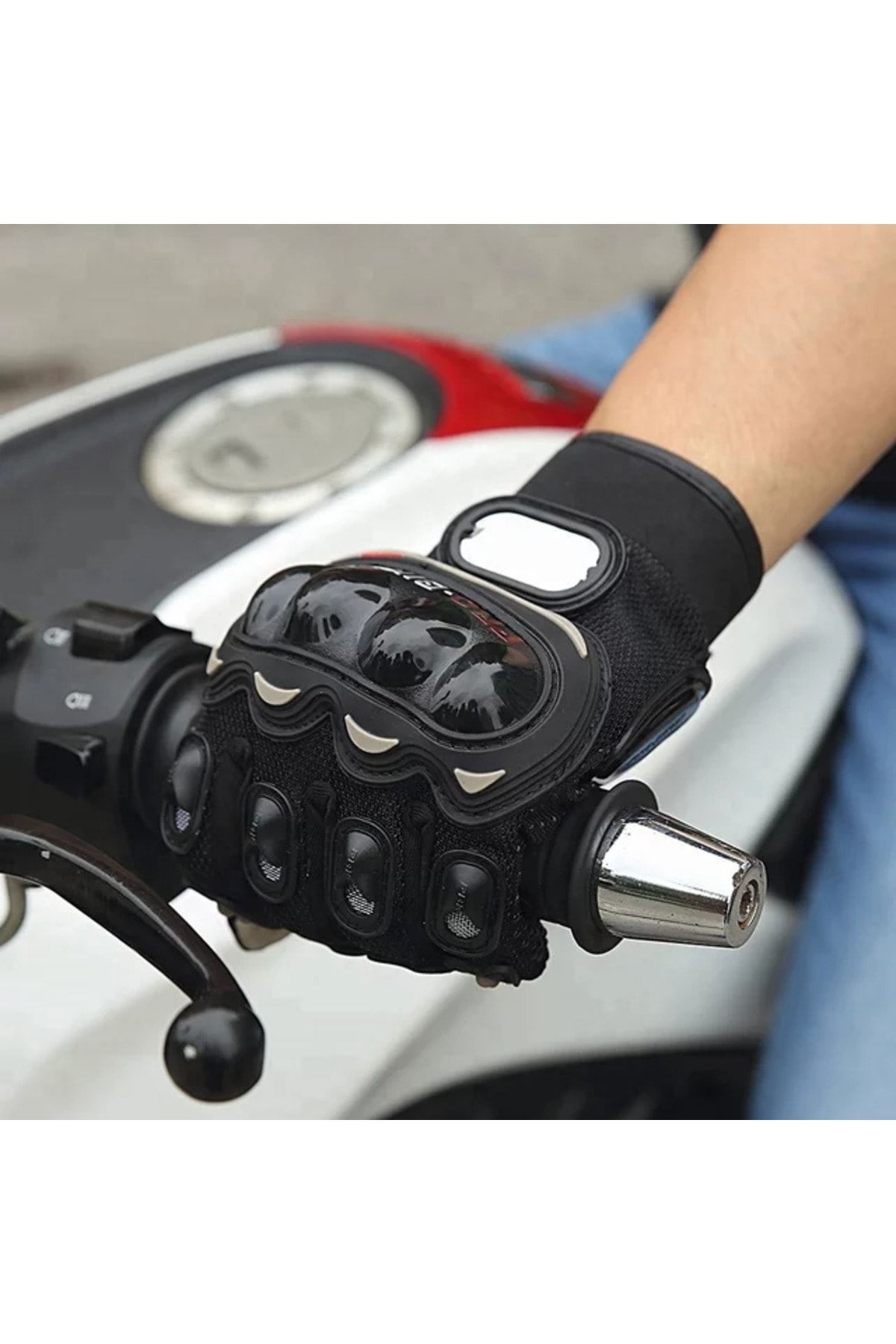 Motosiklet Eldiveni Korumalı Uzun Model Ithal Motor Eldiveni