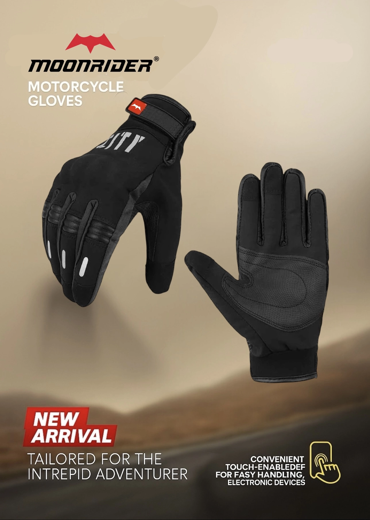 Motosiklet Eldiveni Dokunmatik Özellik Reflektörlü Profesyonel Korumalı Kışlık Motorcu Eldiven Nx-4