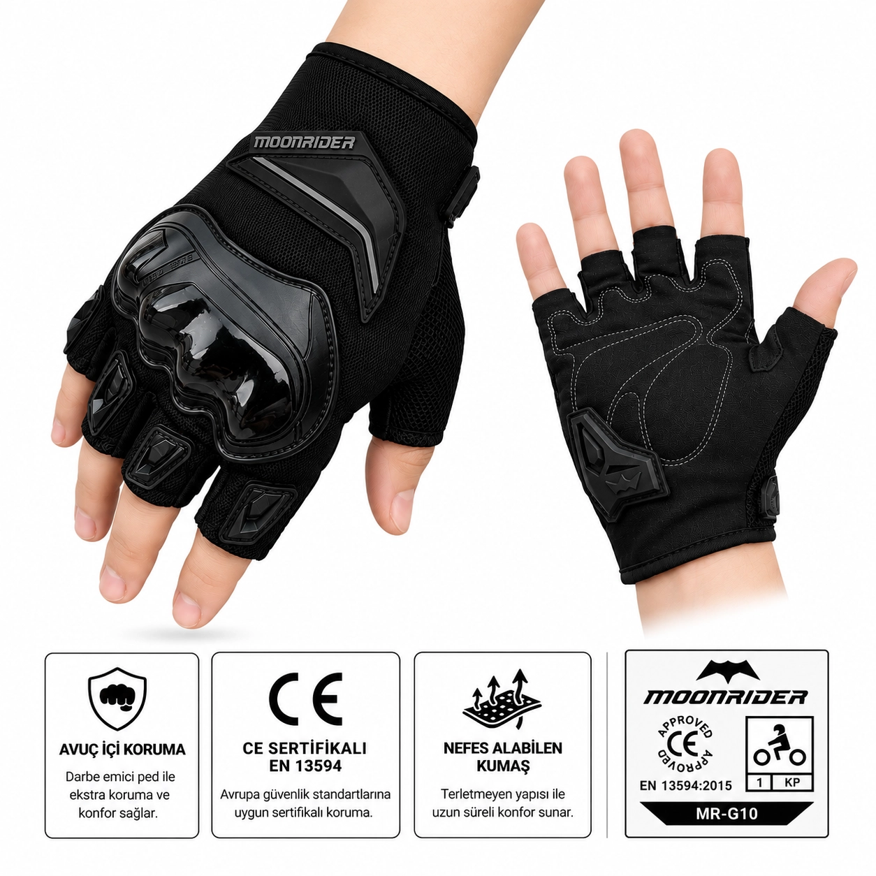 Motosiklet eldiveni korumalı sertifikalı unisex motorcu eldiveni CE-en13594