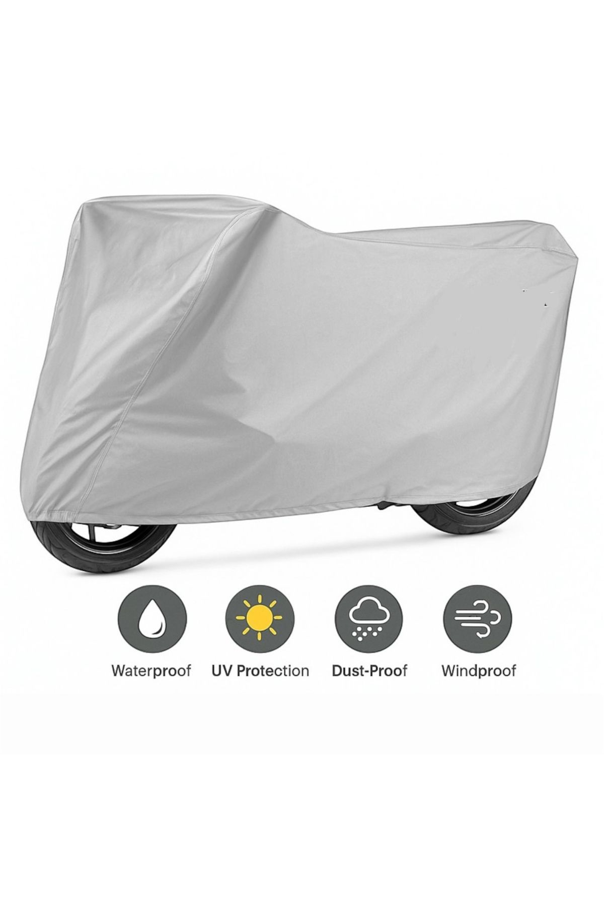 CF Moto Papio Gri Motosiklet Brandası Kalın Kumaş Su Geçirmez Premium Motor Branda