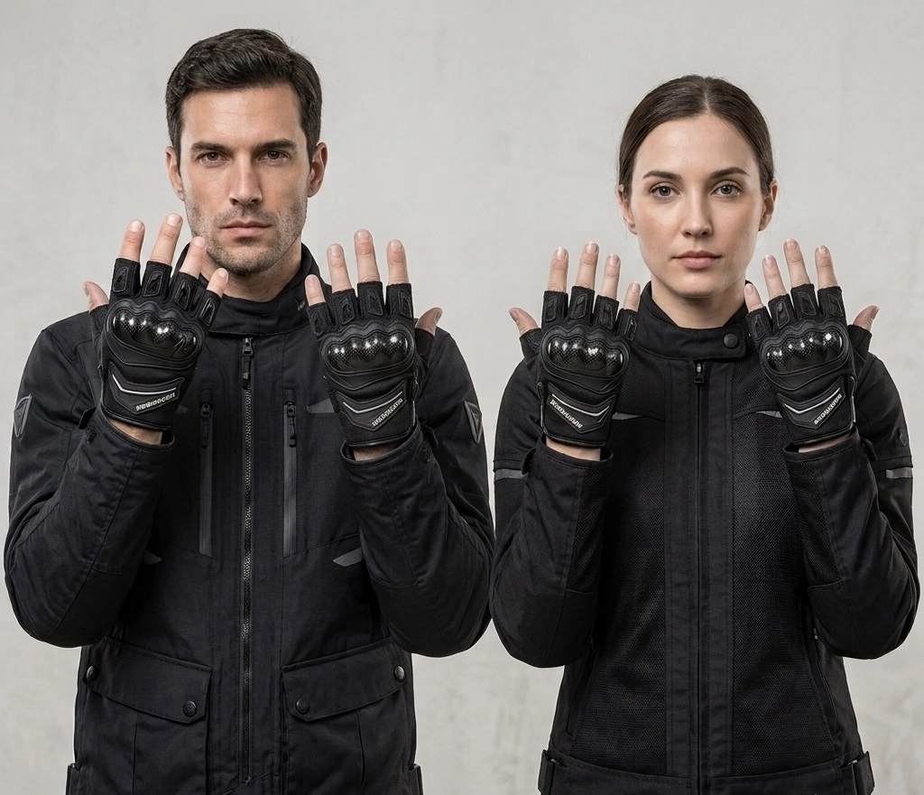 Motosiklet eldiveni korumalı sertifikalı unisex motorcu eldiveni CE-en13594