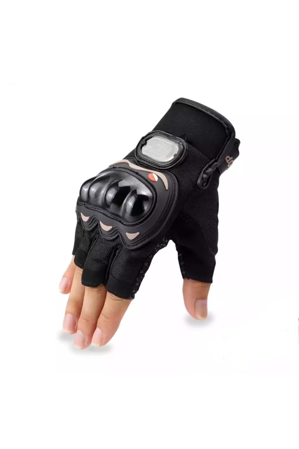 Motosiklet Eldiveni Kesik Yarım Parmak Motorcu Eldiveni Korumalı Bisiklet Motor Eldiveni Nx-10