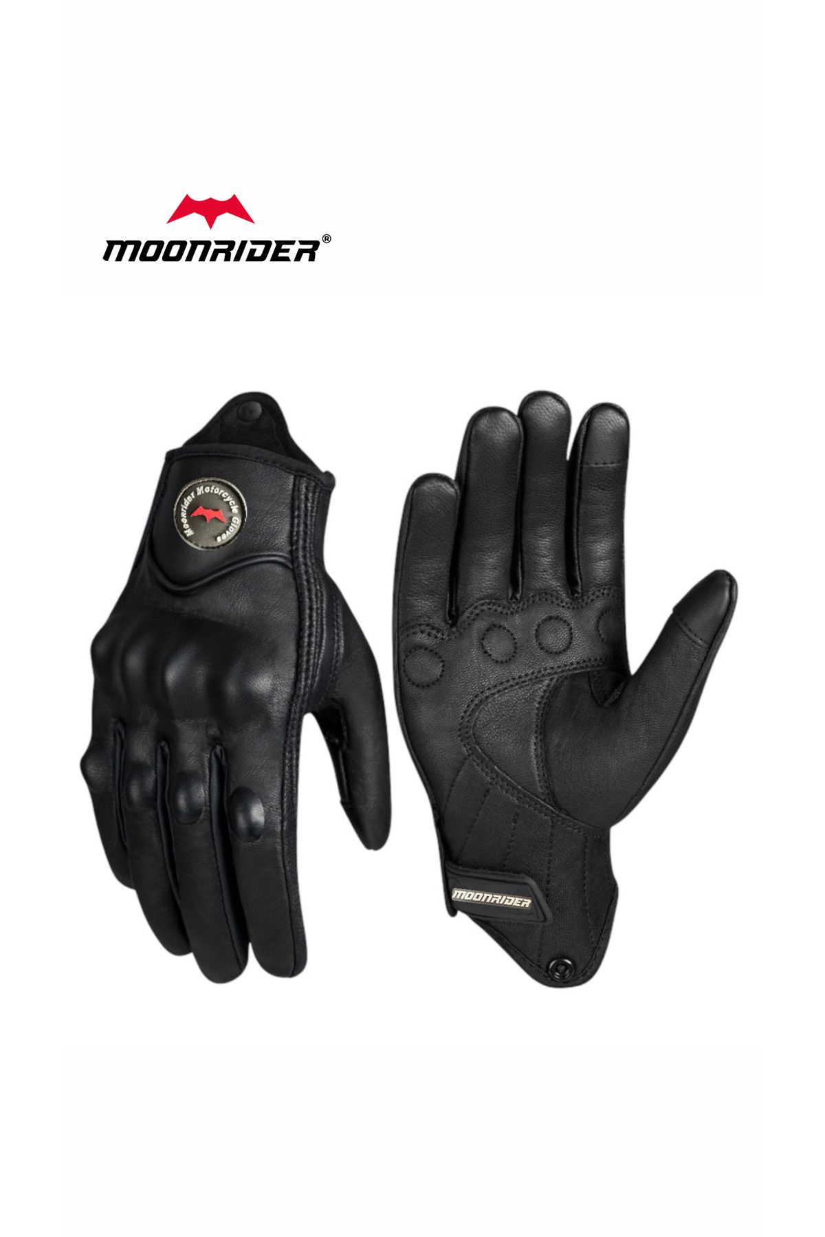 Motosiklet eldiveni %100 gerçek deri siyah touch özellik unisex korumalı motor eldiveni NX-7