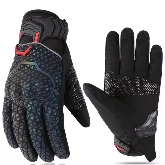 Motosiklet eldiveni tam korumalı Reflektörlü Dokunmatik Uyumlu Unisex premium Motor Eldiveni MR-G4