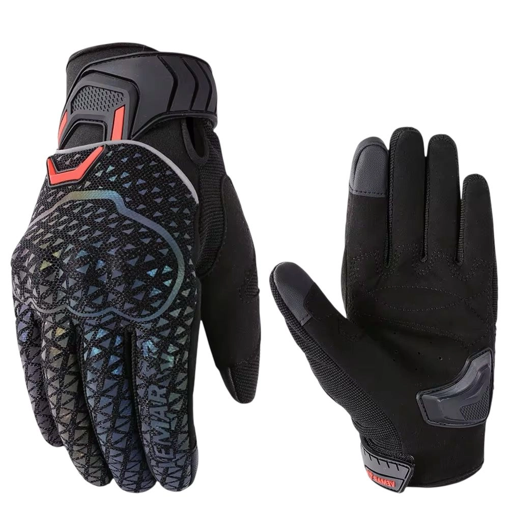 Motosiklet eldiveni tam korumalı Reflektörlü Dokunmatik Uyumlu Unisex premium Motor Eldiveni MR-G4
